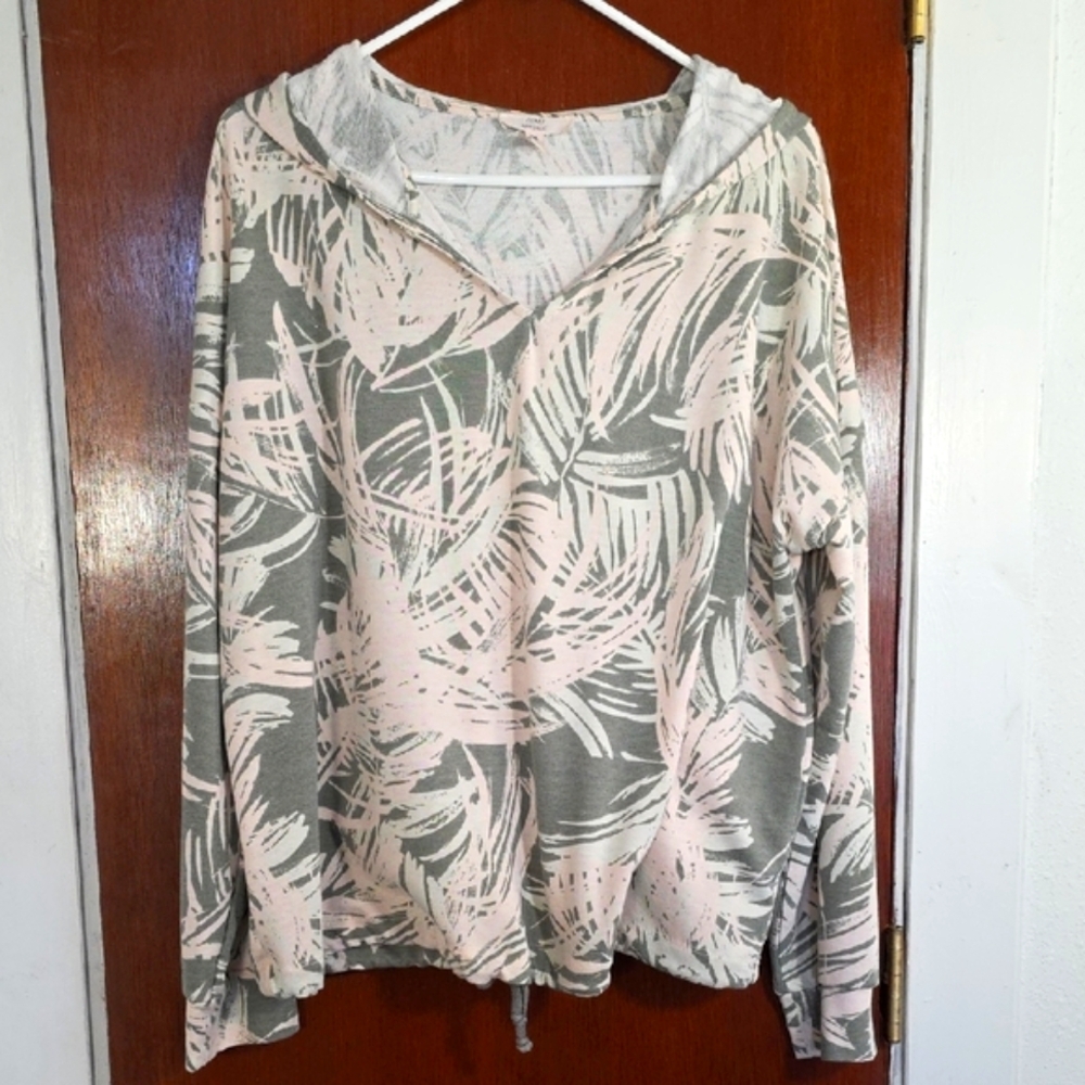 COMO VINTAGE BRAND Tropical Print Hoodie